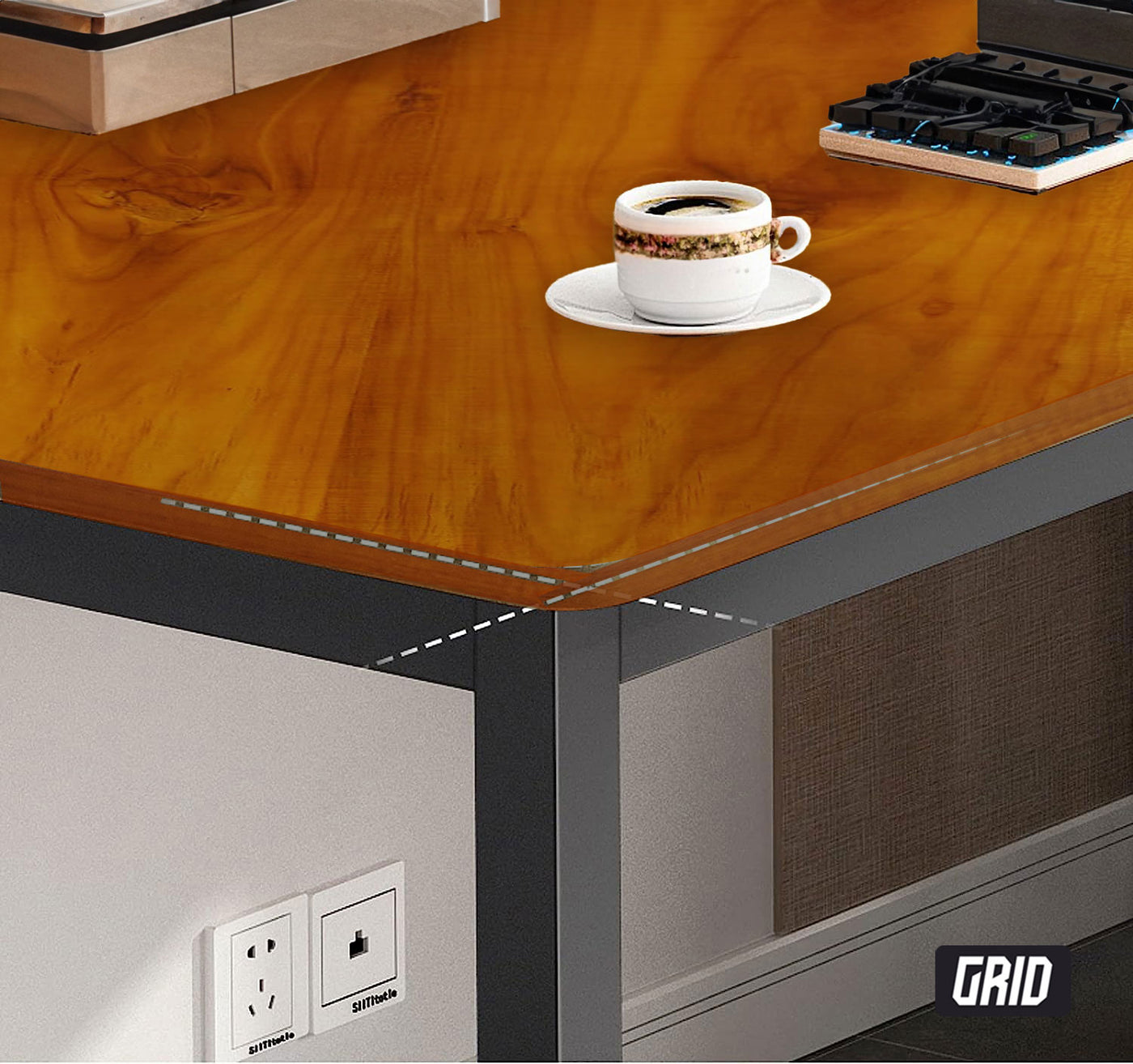 GRID Solid Shegun Wooden Table Top