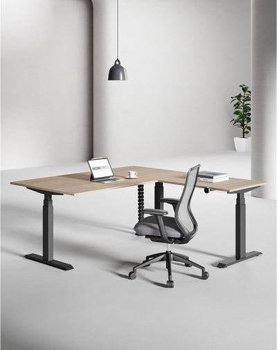 GRID Elevating Desk Pro L-Shape Table
